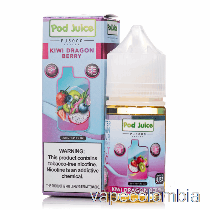 Kit Completo De Vapeo Kiwi Dragon Berry - Jugo De Vaina Pj5000 - 30ml 35mg